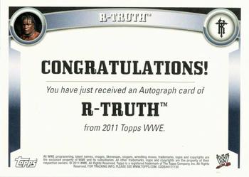 2011 Topps WWE - Autographs #NNO R-Truth Back