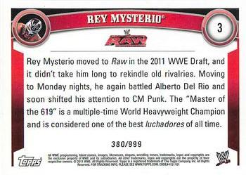2011 Topps WWE - Black #3 Rey Mysterio Back