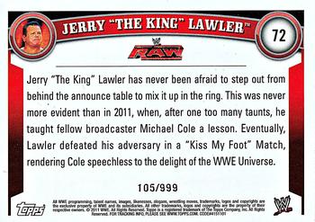 2011 Topps WWE - Black #72 Jerry Lawler Back