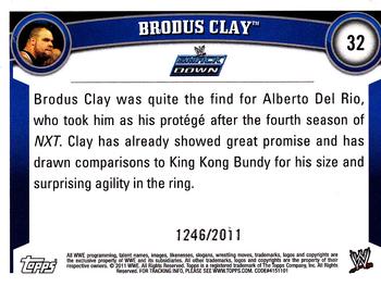 2011 Topps WWE - Blue #32 Brodus Clay Back