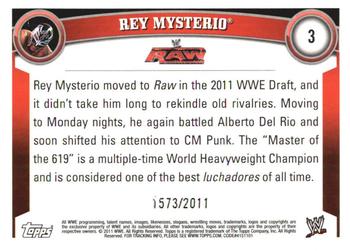2011 Topps WWE - Blue #3 Rey Mysterio Back