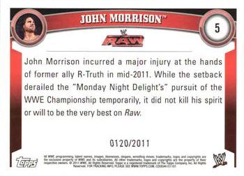 2011 Topps WWE - Blue #5 John Morrison Back