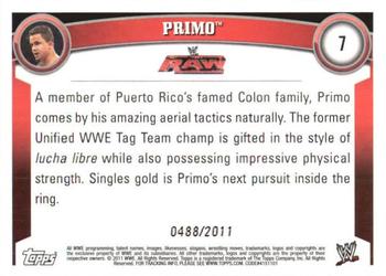 2011 Topps WWE - Blue #7 Primo Back