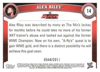 2011 Topps WWE - Blue #14 Alex Riley Back