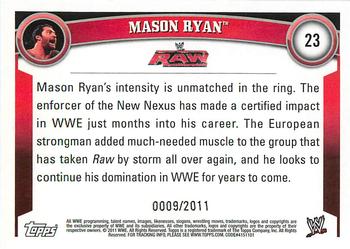 2011 Topps WWE - Blue #23 Mason Ryan Back