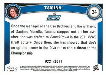 2011 Topps WWE - Blue #24 Tamina Back