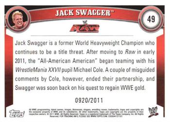 2011 Topps WWE - Blue #49 Jack Swagger Back