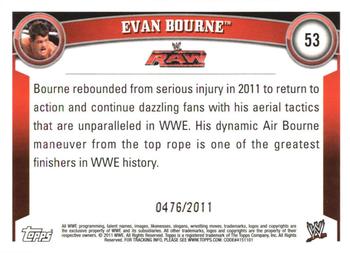 2011 Topps WWE - Blue #53 Evan Bourne Back