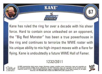 2011 Topps WWE - Blue #67 Kane Back
