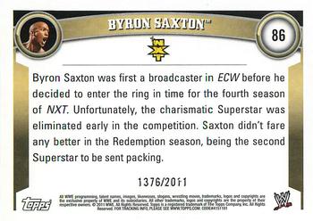 2011 Topps WWE - Blue #86 Byron Saxton Back