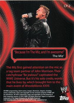 2011 Topps WWE - Catchy Phrases #CP-2 The Miz Back