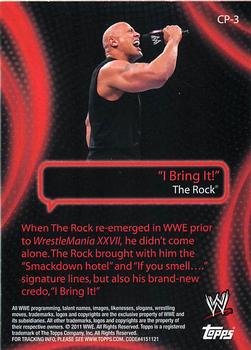 2011 Topps WWE - Catchy Phrases #CP-3 The Rock Back