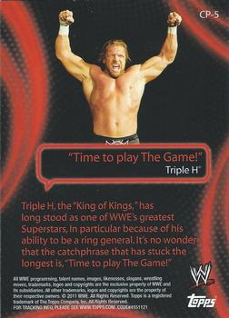 2011 Topps WWE - Catchy Phrases #CP-5 Triple H Back