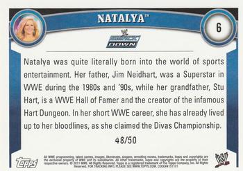2011 Topps WWE - Gold #6 Natalya Back