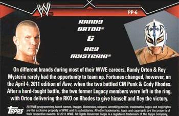 2011 Topps WWE - Prestigious Pairings #PP-6 Randy Orton / Rey Mysterio Back