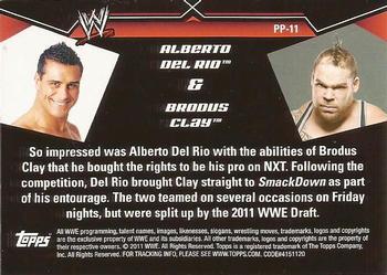 2011 Topps WWE - Prestigious Pairings #PP-11 Alberto Del Rio / Brodus Clay Back