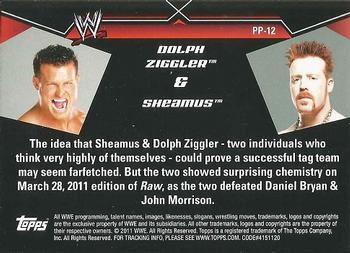 2011 Topps WWE - Prestigious Pairings #PP-12 Dolph Ziggler / Sheamus Back