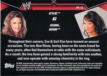 2011 Topps WWE - Prestigious Pairings #PP-14 Eve Torres / Gail Kim Back