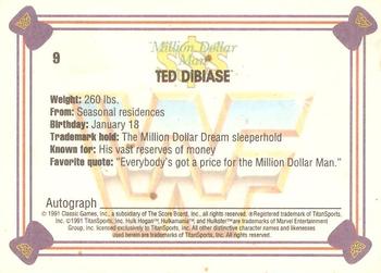1991 Classic WWF Superstars #9 Million Dollar Man Ted DiBiase Back