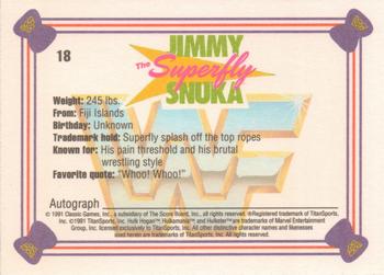 1991 Classic WWF Superstars #18 Superfly Jimmy Snuka  Back