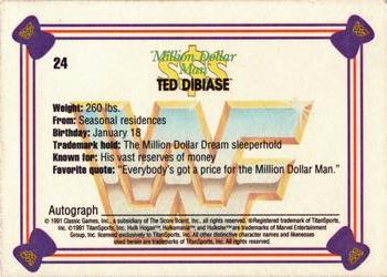 1991 Classic WWF Superstars #24 Million Dollar Man Ted DiBiase Back