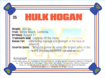 1991 Classic WWF Superstars #35 Hulk Hogan  Back