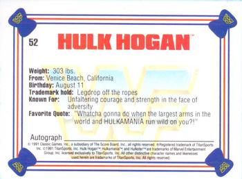 1991 Classic WWF Superstars #52 Hulk Hogan  Back