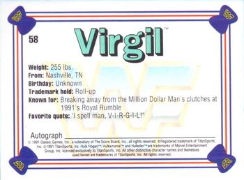 1991 Classic WWF Superstars #58 Virgil  Back