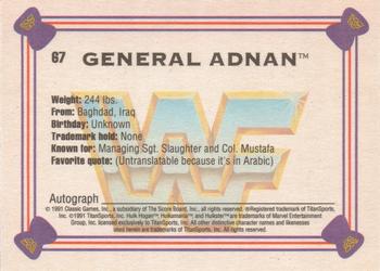 1991 Classic WWF Superstars #67 General Adnan  Back