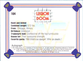 1991 Classic WWF Superstars #104 Legion of Doom Back