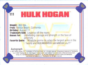 1991 Classic WWF Superstars #111 Hulk Hogan Back