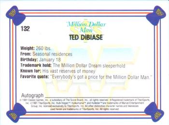 1991 Classic WWF Superstars #132 Million Dollar Man Ted DiBiase Back