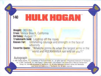 1991 Classic WWF Superstars #140 Hulk Hogan Back
