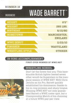 2010 WWE Magazine Future Hall Of Famer #18 Wade Barrett Back