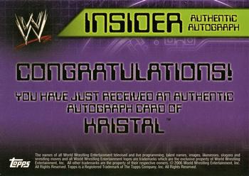2006 Topps WWE Insider - Autographs #NNO Kristal  Back