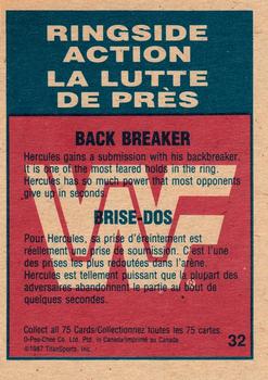 1987 O-Pee-Chee WWF #32 Backbreaker Back
