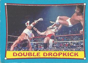 1987 O-Pee-Chee WWF #33 Double Dropkick Front