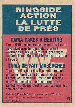 1987 O-Pee-Chee WWF #41 Tama Takes a Beating Back