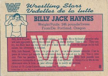 1987 O-Pee-Chee WWF #8 Billy Jack Haynes Back