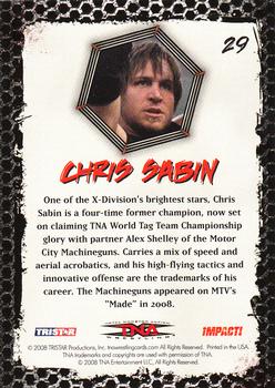 2008 TriStar TNA Impact #29 Chris Sabin  Back
