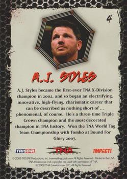 2008 TriStar TNA Impact #4 A.J. Styles  Back