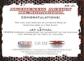 2008 TriStar TNA Impact - Authentic Action 250 #AA-JL Jay Lethal  Back