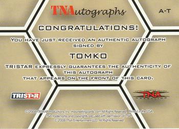2008 TriStar TNA Impact - Autographs #A-T Tomko  Back