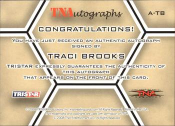 2008 TriStar TNA Impact - Autographs #A-TB Traci Brooks  Back