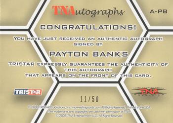 2008 TriStar TNA Impact - Autographs 50 #A-PB Payton Banks  Back