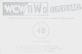 1998 Panini WCW/nWo Photocards #48 Macho Man Randy Savage / Bret Hart Back