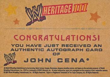 2007 Topps Heritage III WWE - Autographs #NNO John Cena  Back