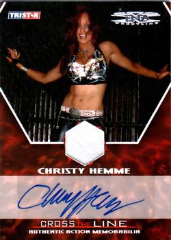 2008 TriStar TNA Cross the Line - Authentic Action Autographed Memorabilia #MCHA Christy Hemme  Front