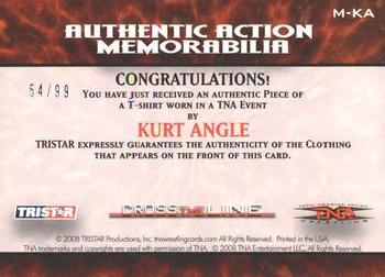 2008 TriStar TNA Cross the Line - Authentic Action Autographed Memorabilia #MKAA Kurt Angle  Back