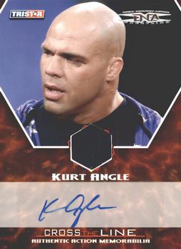 2008 TriStar TNA Cross the Line - Authentic Action Autographed Memorabilia #MKAA Kurt Angle  Front